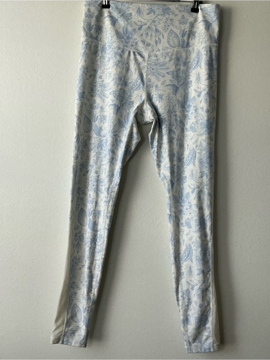ANTONIO MELANI Pants - Antonio Melani Blue Floral High Waisted Leggings Women's XL Toile Print